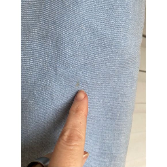 Max Mara Weekend Light Blue Denim Cotton Blend Washed Denim Midi Skirt Size 10 - Picture 5 of 16